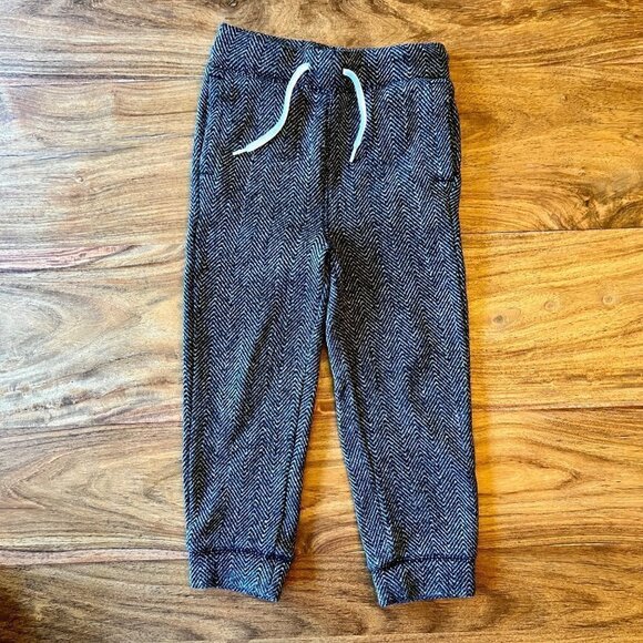 Gap Toddler Black & Grey Herringbone Jogger Sweatpants - Picture 1 of 5